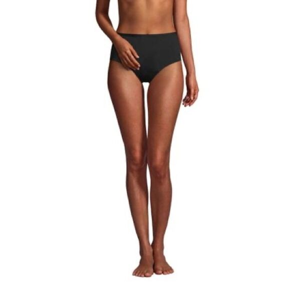 Land’s End Plus Regular reversible bikini bottom black diagonal Polka Dot Var - Picture 2 of 9